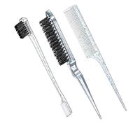 WENH Juego de peines y cepillos for peinar el cabello, con borde cardado y cola de rata for cabello rizado, liso, húmedo, seco, largo y corto.(SJL 3pcs SSS)