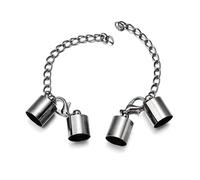 WENH Lote de 10 cierres de langosta con cordón de cuero de 3 a 10 mm, engarces, tapas de extremo, conectores de pulsera, cadena extendida for bisutería.(Gun black,10mm)