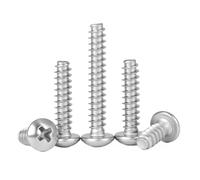 WENH M1.2 M1.7 M2 M2.2 M2.5 M2.6 M3 M3.5 M4 M5 304 tornillos autorroscantes de extremo plano de cabeza redonda con ranura cruzada de acero inoxidable(Length 4mm,M1.7 (100Pcs))