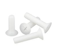 WENH M2 M2.5 M3 M4 M5 M6 M8 plástico negro Cruz Nylon cabeza plana máquina roscado tornillo aislante perno avellanado(White nylon screw,M2X8(150pcs))