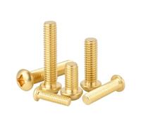 WENH M2 M2.5 M3 M4 M5 M6 M8 Tornillo de latón Pernos roscados métricos Tornillos de cabeza redonda cruzada Tornillo de máquina de cobre Longitud 3~60 mm(Length 16mm,M6 (5Pcs))