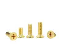 WENH M2 M3 M4 M5 M6 latón exterior hexagonal cabeza plana tornillo de cabeza redonda rosca métrica perno de máquina tablero de madera dorado muebles(Brass Flat Head,45MM_M5 (10PCS))