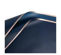 WENH Papel for envolver flores rosas con borde dorado de 20 piezas, película de embalaje for flores, papel de regalo for ramo de floristería(Dark blue)