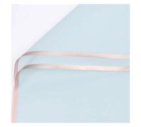 WENH Papeles for envolver ramo de flores con borde dorado de 20 piezas, línea dorada, regalos semitransparentes, ramo de floristería, papel impermeable(Light blue)