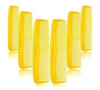 WENH Peines de bolsillo for hombres, peine de corte de 5 pulgadas con dientes anchos y finos, peine profesional de plástico negro for corte de pelo de barbero, 50 Uds.(50pcs yellow)