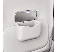 WENINETIES 1 Pieza Papelera Coche para Audi A3 Cabrio 2014-2020, Cubo Basura Organizador Asiento Impermeable Cuero Accesorios Interior Contenedor Residuos,White