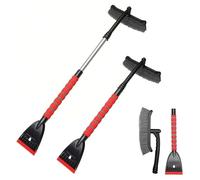 WENINETIES 1 Piezas Rasqueta Hielo Coche Rascador Hielo Coche con Escoba para Mitsubishi Space Star Baujahr AB 2013, Rascador de Nieve Resistente Pala Quitanieves Pala Nieve,Red