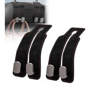 WENINETIES 2 Ganchos para Asiento de Coche para Mitsubishi L200 2019-, Cuero Ganchos para el Respaldo Asiento Trasero de Coche Accesorios Interiores,Black