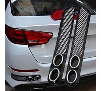 WENINETIES 2 Piezas Embellecedor de Parachoques para VW T-Cross C1 Facelift | 2024-2025, Salida de Escape Falsa Decorativa Rejilla de Ventilación Trasera Estilo Deportivo Exterior