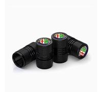 WENINETIES 4 Piezas Auto Tapones de Válvula de Neumático para Alfa Romeo Tonale Stelvio Mito Giulietta Giulia Alfa 4C, Tapas de Metal para Válvula de Neumáticos Juego de Tapas,Black