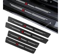 WENINETIES 4 Piezas Molduras de Umbral de Puerta Coche para Mitsubishi Lancer Triton L200 Galant 8 ASX, Decoración para Estribos Fibra Carbono Pegatinas Antide Slizante Antiarañazos
