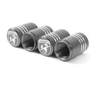 WENINETIES 4 Piezas Tapas de Válvula de Coche para Abarth 500e Cabriolet 2023-2024, Tapones de Válvula de Aleación de Aluminio Tapas de Cubierta de Polvo,Grey