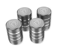 WENINETIES 4 Piezas Tapas de Válvula de Coche para Peugeot 5008 2015-2023, Tapones de Válvula de Aleación de Aluminio Tapas de Cubierta de Polvo,Grey