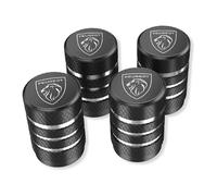 WENINETIES 4 Piezas Tapas de Válvula de Coche para Peugeot 5008 III 2024, Tapones de Válvula de Aleación de Aluminio Tapas de Cubierta de Polvo,Black
