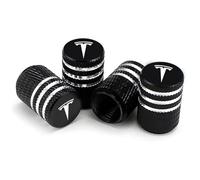 WENINETIES 4 Piezas Tapas de Válvula de Coche para Tesla Model Y 2021-2024, Tapones de Válvula de Aleación de Aluminio Tapas de Cubierta de Polvo,Black