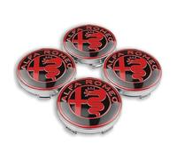 WENINETIES 4 Piezas Tapas para Llantas para Alfa Romeo Mito Giulietta 156 159 Giulia 8C GT 147 Tonale, Centro De Rueda Tapa Buje Tapabujes Tapas Centrales De Rueda Tapones De Rueda,O.D-60mm