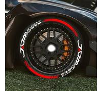 WENINETIES 8 Pegatinas de Neumáticos para Mazda 787B 787 767 767B 757 RT24-P, Letras de Rendimiento Kit de Rotulación Ruedas Tuning Sport Diseño Personalización Gráfica,8*JDM + 8*Red Stripes