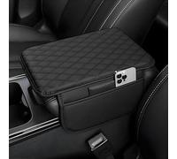 WENINETIES Funda de cojín para reposabrazos para Audi Q4 e-Tron, Cojín de apoyabrazos de Coche de Piel, Funda Apoyabrazos Coche Negro