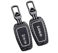 WENINETIES Funda para Llave de Coche para Toyota Proace Double Cabine 2013-2016 Minivan, Protector Anti-Rayas con Textura de Fibra de Carbono,Funda Protectora para Llave