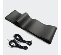 WENINETIES Funda Volante Coche para VW Golf 4 5 Passat b8 b5 VW R Linie Sharan Polo Tiguan GTI, Cubierta de Volante de Cuero 37-38cm, Antideslizante,Black-2