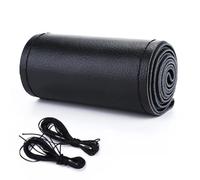 WENINETIES Funda Volante Coche para VW Golf 4 5 Passat b8 b5 VW R Linie Sharan Polo Tiguan GTI, Cubierta de Volante de Cuero 37-38cm, Antideslizante,Black-3