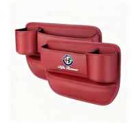 WENINETIES Organizador Coche Asiento para Alfa Romeo Giulietta 2014-2021, Relleno para Grietas del Asiento Lateral del Coche Caja Almacenamiento para Huecos,Red-Main+Copilot