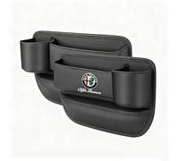 WENINETIES Organizador Coche Asiento para Alfa Romeo Stelvio 2017-2021 2022, Relleno para Grietas del Asiento Lateral del Coche Caja Almacenamiento para Huecos,Black-Main+Copilot
