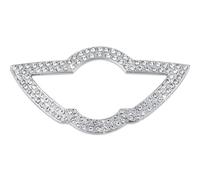 WENINETIES Pegatina Volante Coche para Mini Cooper, Bling Cristal Interior Decorativo Logo Pegatinas Brillantes Emblema Accesorios Elegantes