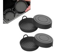 WENINETIES Posavasos de Coche para Porsche Macan EV e-Tron 2024-2026 | Silicona Antideslizante, Borde Elevado, Drenaje En Panal, Asa De Limpieza, 4 Piezas