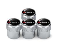 WENINETIES Tapones Válvula Coche de Aluminio para Skoda Rapid Octavia a5 RS Kodiaq Fabia A7, Pack de 4 Tapones Neumático Metal Antipolvo Impermeable Protección,Silver-C