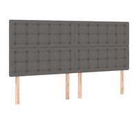 Wenjingqi Cabeceros 4 Unidades de Cuero sintético Gris 90x5x78/88cm, Gris 3116438