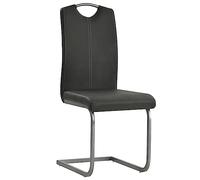 Wenjingqi Sillas de Comedor voladizas 4 Unidades Cuero sintético Gris, Gris 246192