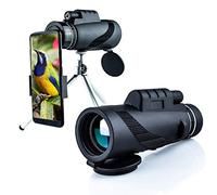 WENKA Telescopio monocular 40X60 Zoom HD Universal Teléfono Impermeable Telescopio Monocular + Clip de Trípode para Observación de Aves al Aire Libre Caza Camping - Doble la comodidad