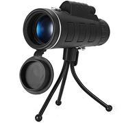 WENKA Telescopio monocular de 40 x 60 con zoom monocular para cámara de smartphone, camping, senderismo, pesca, con brújula, clip para teléfono, trípode, doble comodidad