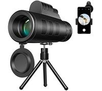 WENKA Telescopio monocular lente para teléfono 40 x 60 zoom para teléfono telescopio monocular cámara camping senderismo con trípode clip para teléfono - doble comodidad