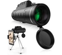 WENKA Telescopio monocular, monocular HD de alta potencia de 40 x 60 con soporte para smartphone y trípode, monocular impermeable con prisma FMC duradero y transparente, enfoque para observación de