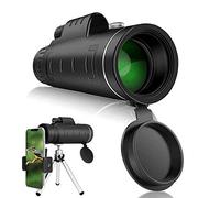 WENKA Trípode ajustable para teléfono móvil, observación de aves, caza, senderismo, camping, 40 × 60, impermeable, a prueba de niebla, alta potencia, monocular, telescopio monocular, doble comodidad