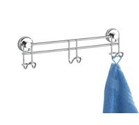 Wenko 18524100 Power-Loc Regleta Sion 3 Ganchos - Fijar sin taladrar, Acero, 31 x 8.5 x 5 cm, Cromo