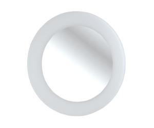 WENKO 18907100 Tropic White Power-Loc - Espejo de Pared (poliresina y Cristal, diámetro de 50 cm), Color Blanco