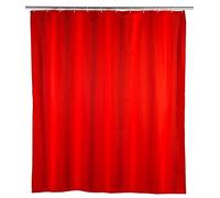 Wenko 20037100 - Cortina de Ducha con Efecto antimoho y Antibacterial, de poliéster, 180 x 200 cm, Color Rojo