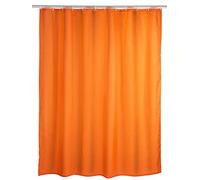 Wenko 20039100 - Cortina de Ducha con Efecto antimoho y Antibacterial, de poliéster, 180 x 200 cm, Color Naranja