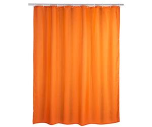 Wenko 20039100 - Cortina de Ducha con Efecto antimoho y Antibacterial, de poliéster, 180 x 200 cm, Color Naranja