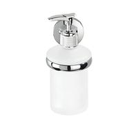 WENKO 22179100 Cuba - dispensador de jabón de Acero Inoxidable/Cristal/Plata/Blanco 20 x 15 x 15 cm.