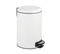 Wenko 22707100 Cubo de basura con pedal Leman, 12 l, color blanco, 25 x 32 x 38 cm