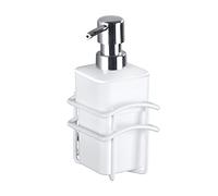 WENKO 22825100 dispensador de jabón Classic Plus en Acero/PP, Color Blanco, 9 x 10 x 17,5 cm