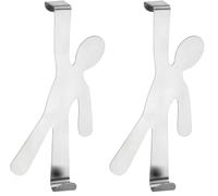Wenko 4468140100 Boy - Colgador para puerta (acero inoxidable mate, 7 x 15 x 2,5 cm), diseño con forma de hombre (Paquete de 2)