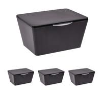 Wenko Accesorios para el baño 22518100 absolutamente irrompibles, termoplástico, negro, 15,5 x 19 x 10 cm (Paquete de 4)