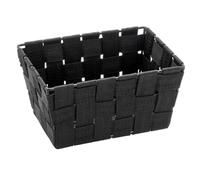 Wenko Adria - Cesta para el baño y el hogar de Forma Alargada, Material plástico Tejido, de tamaño Mini, 19 x 9 x 14 cm, Color Negro (Paquete de 6)