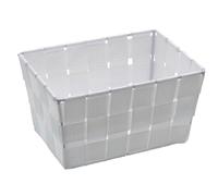 Wenko Adria - Cesta para el baño y el hogar de Forma Alargada, Material plástico Tejido, de tamaño Mini, 19 x 9 x 14 cm, Color Blanco