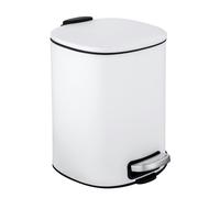 Wenko Cubo de Pedal 5 l. Alassio, Gris, Acero, Blanco, 24,5 x 20,5 x 27 cm